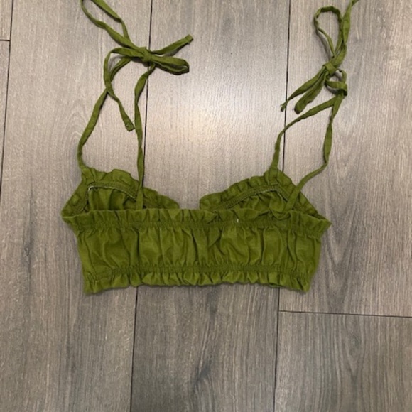 Lykke Wullf Pearl Linen Green Bralette Size XS - Picture 6 of 10